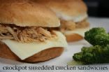 Crockpot Shredded Chicken Sandwiches