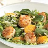 Warm Spinach Orange Scallop Salad