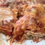 Lasagna with beef sauce and spinach