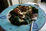 Rainbow Chard with Red Quinoa and Walnut Sauce