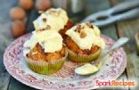 healthy carrot muffins with cream cheese frosting