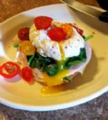 Benedict version-Sunrise Poached Egg open face sandwich