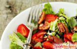 Bitter Spring Greens Salad with Pecans and Strawberries