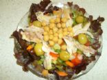 Susie's Raw Salad  and Cooked Chicken  Lunch 