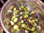 Roasted Brussel Sprouts with Roasted Red Grapes