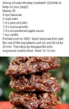 Skinny Chunky Monkey Cookies Recipe | SparkRecipes