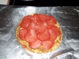 Brushetta and pepperoni mini pizza