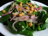 Warm Chickpea Salad with Spinach