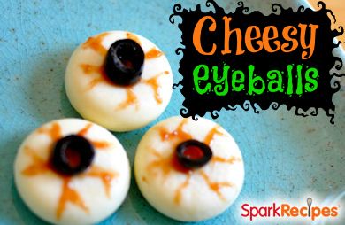 Creepy Cheesy Eyeballs (Halloween Party Bites)