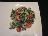 Robin's Quinoa, spinach, tomato, feta and black olives