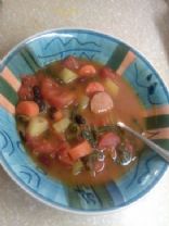 Keilbasa, Spinach, & Black Bean Soup
