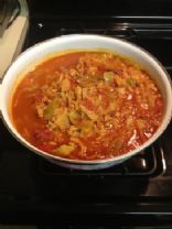 Spicy Hot Turkey Cabbage Soup