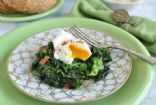 Lisa's Sauteed Breakfast Greens with Poached Eggs and Bacon