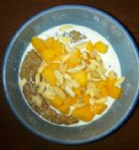 Steel Cut Oatmeal with Almonds and Mango