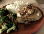 deliciously moist chicken breast w/caramelized onion
