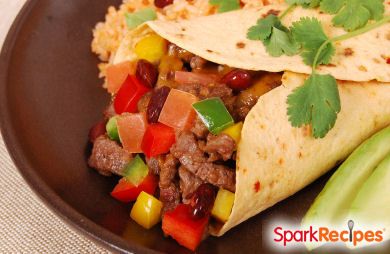 Creamy Beef and Pepper Burritos