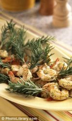 Shrimps sauteed in herbs