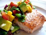 Salmon with Avocado Mango Salsa