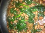 Spicy Blackeye Peas and Spinach over Brown Rice