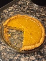 Pumpkin pie with graham cracker crust, low fat