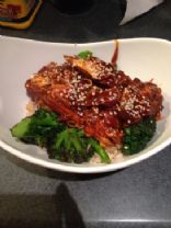 Slow Cooker Sesame Chicken Over Rice and Broccoli