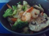 Shrimp, Broccoli, Cauliflower and Mushroom Sautee