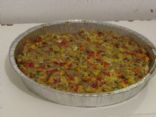 Pasta cheese bake with corn, sweet pepper and dill