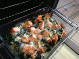 Salmon potato spinach casserole