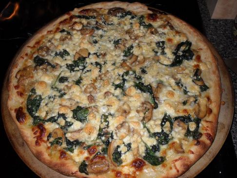 Pizza: Gorgonzola, Spinach and Mushroom Recipe  SparkRecipes