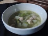 Spicy chicken potato and leek soup