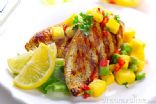 Grilled Chicken breast with mango-tomato salsa