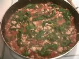 Ground Turkey with Fresh Spinach & Diced tomatoes